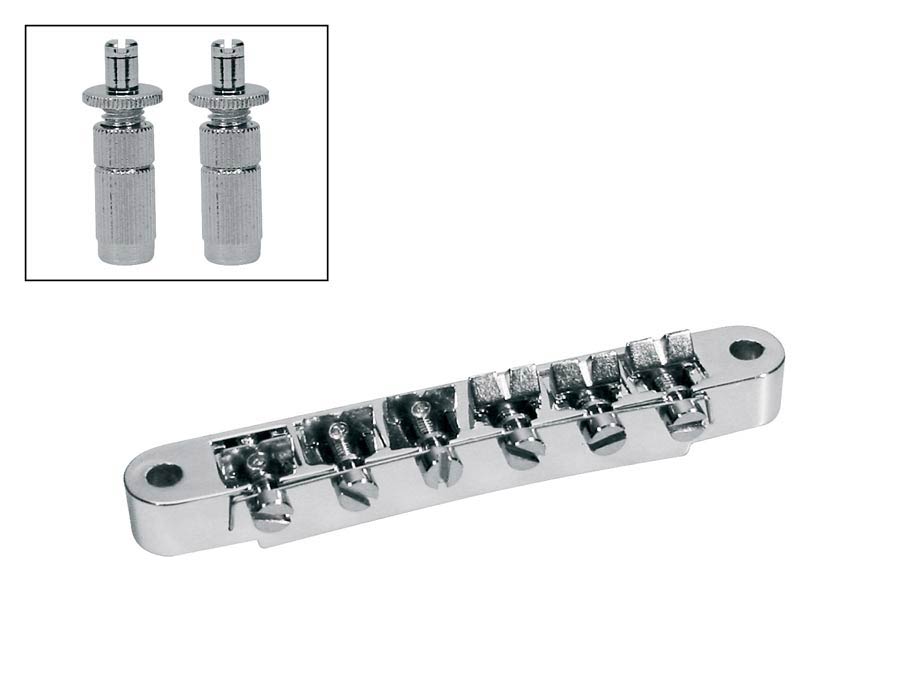 Boston B-165-N brug voor e-gitaar, "tune'o matic", nikkel, stud spacing 73,5mm, stud diam 6,0mm