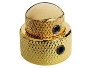 Boston KG-280 double dome knob, metal, 15x14 + 19x12mm, with set screws allen type, shaft size 6,0 + 8,0, gold