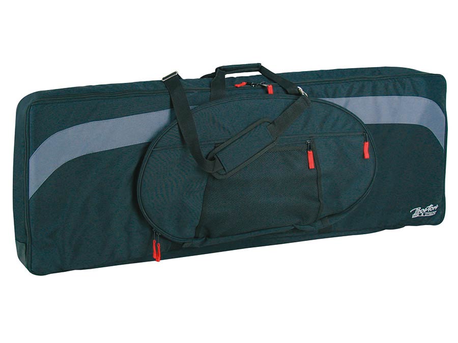 Boston KBT-130-BG gigbag voor keyboard, 25 mm. gevoerd, 1300 x 360 x 130 mm., zwart en grijs