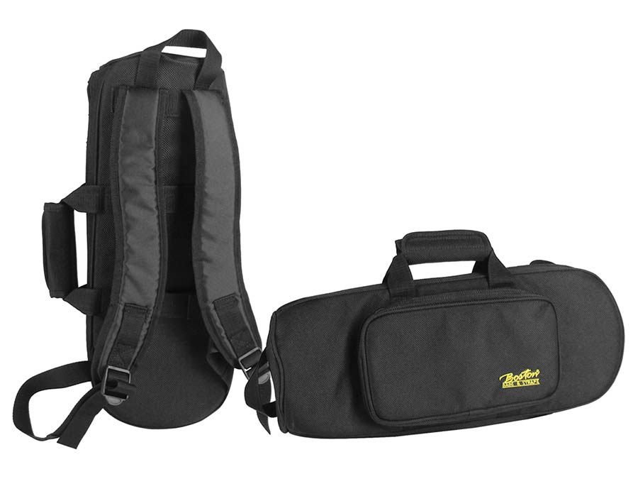 Boston GB-600-TR gigbag voor trompet, zwart cordura, 15 mm gevoerd, met riemen en accessoires zakje