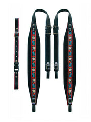 Boston 60-M-TVB accordeon riemen, tirol, 82-87 x 6,0 cm, rugriem, "tiroler", leder & zwart velours