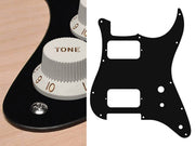 Boston ST-131-BM slagplaat, Stallion, 1 ply, black mat, HH, 2 pot holes, toggle switch