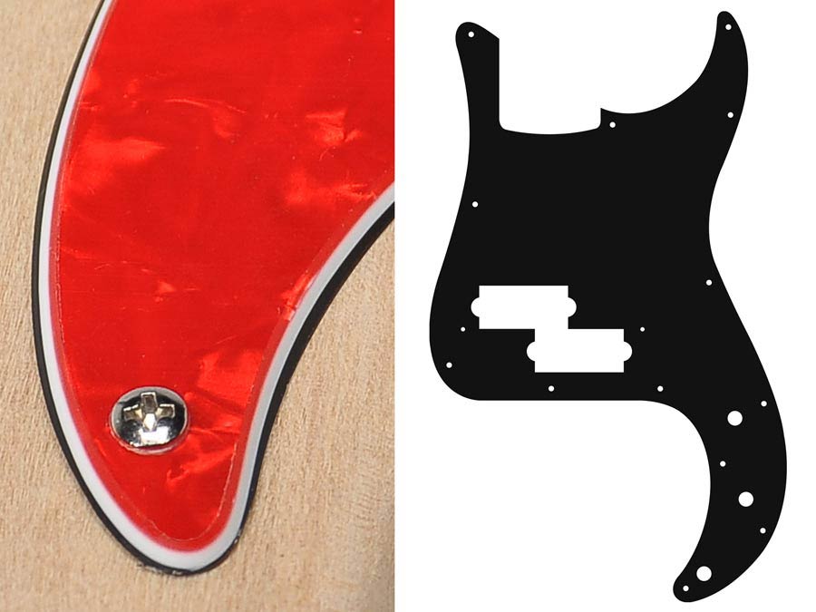 Boston PB-315-PR slagplaat, Puncher bass, 3 ply, pearl red, standaard