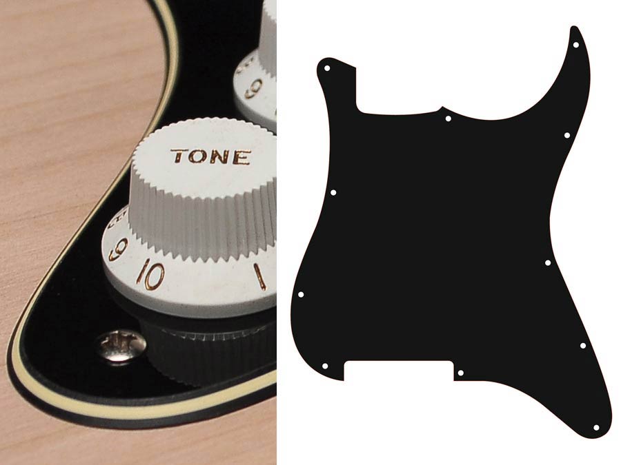 Boston ST-300-BC slagplaat, Stallion, 3 ply, black and cream, geen gaten (alleen schroefgaten)