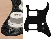Boston ST-231-SBK slagplaat, Stallion, 2 ply, sparkling black, HH, 2 pot holes, toggle switch