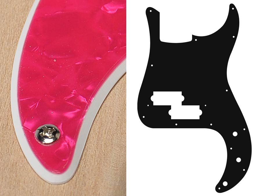 Boston PB-215-PP slagplaat, Puncher bass, 2 ply, pearl pink, standaard