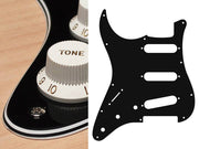 Boston SL-413-B slagplaat, Stallion, 4 ply, black, standaard, SSS, 3 pot holes, 3-5 switch, linkshandig