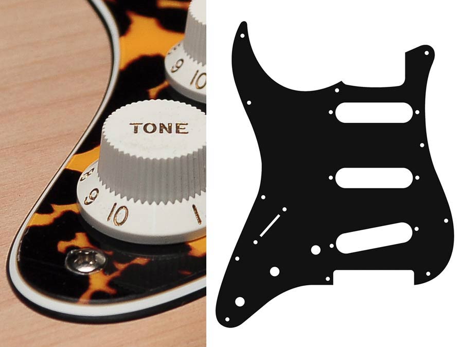 Boston SL-313-WCY slagplaat, Stallion, 3 ply, wild cat yellow, standaard, SSS, 3 pot holes, 3-5 switch, linkshandig