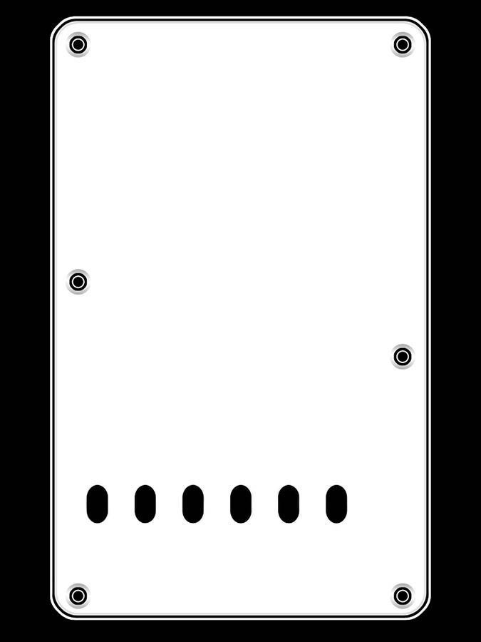 Boston BPL313-W rugplaat, string spacing 11,2mm, wit, 3 ply, standaard Stallion, 86x138mm, linkshandig