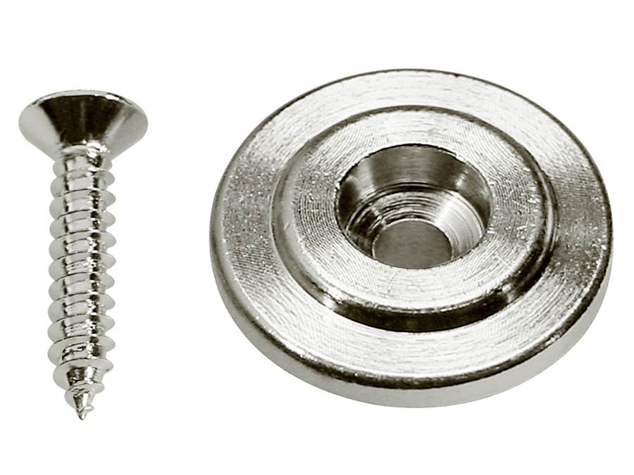 Boston SH-15-N snaargeleider voor bass gitaar, knoop model, nikkel, inclusief schroef, 19mm, hoogte 7mm