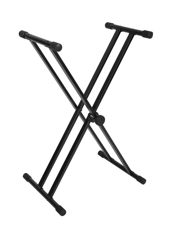 Boston KS-201 keyboardstatief, XX-model, twist lock, geschroefde dragers, compacte verpakking, zwart
