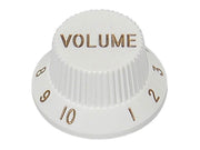 Boston KW-1726-V bell knob, Stallion, white, fits both 24 fine (CTS) and 18 coarse knurl (Alpha), m.i. Japan, volume