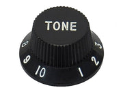 Boston KB-1726-T bell knob, Stallion, black, fits both 24 fine (CTS) and 18 coarse knurl (Alpha), m.i. Japan, tone