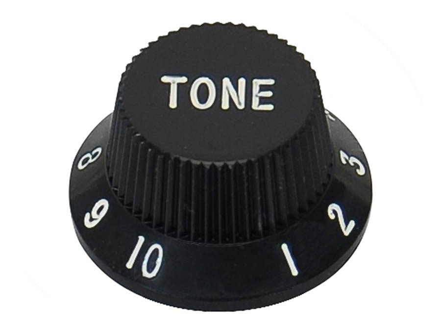 Boston KB-1726-T bell knob, Stallion, black, fits both 24 fine (CTS) and 18 coarse knurl (Alpha), m.i. Japan, tone