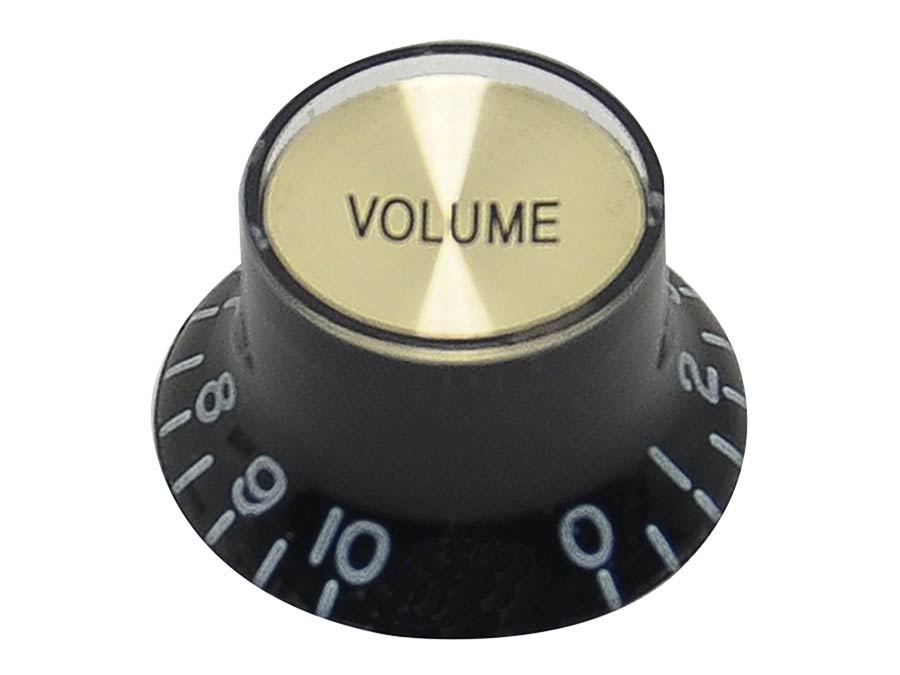 Boston KB-132-V bell knob SG model, black with gold cap, volume