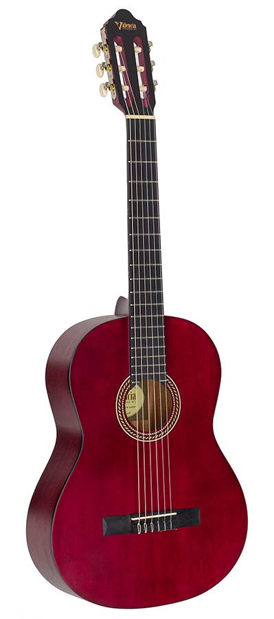 Valencia VC204TWR Klassieke gitaar 4/4 – Transparent Wine Red