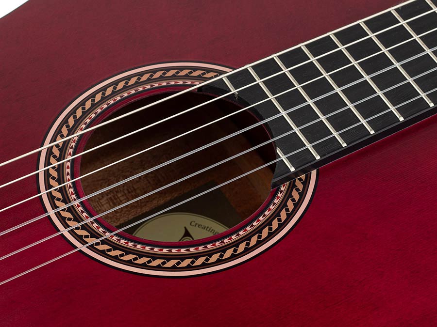 Valencia VC204TWR Klassieke gitaar 4/4 – Transparent Wine Red