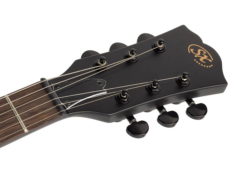 SX EE3S-BK studio Single-Cut elektrische gitaar (mat zwart)