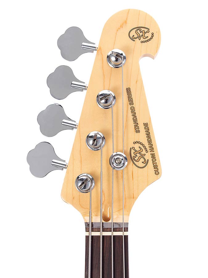 SX P-Style elektrische basgitaar met split single coil element, inclusief draagtas, 3 tone