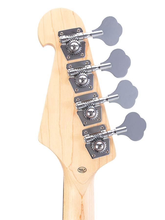 SX P-Style elektrische basgitaar met split single coil element, inclusief draagtas, 3 tone