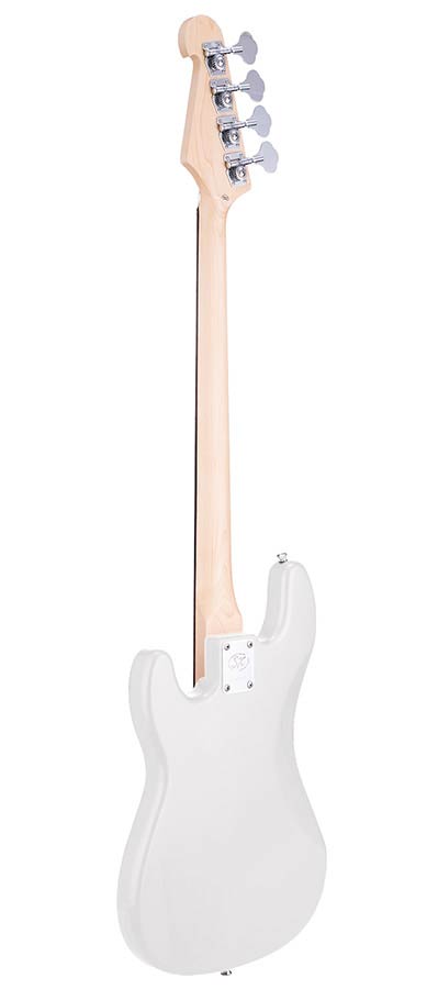 SX BD2 P-Style elektrische basgitaar met tas – wit