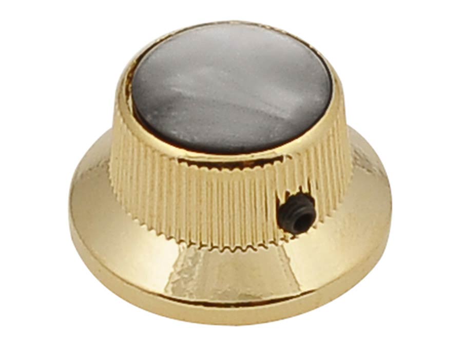 Boston KG-263 bell knob with black pearl inlay, gold