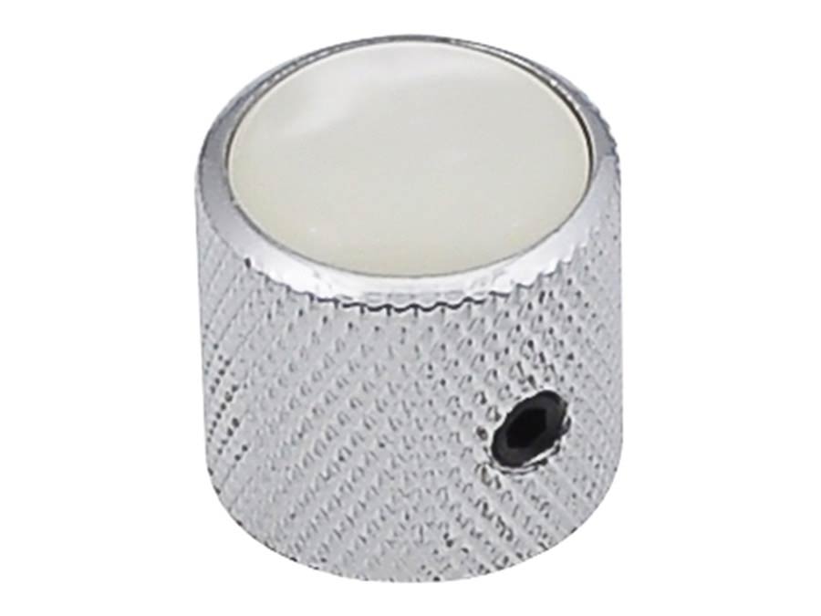 Boston KCH-236 dome knob with pearloid inlay, 18x18mm with set screw, chrome