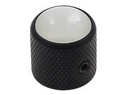 Boston KB-236 dome knob with pearloid inlay, 18x18mm with set screw, black
