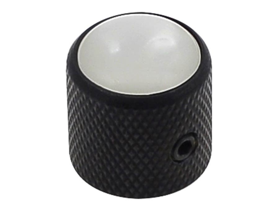 Boston KB-236 dome knob with pearloid inlay, 18x18mm with set screw, black