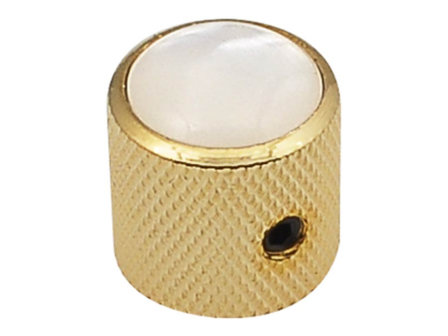Boston KG-236 dome knob with pearloid inlay, 18x18mm with set screw, gold
