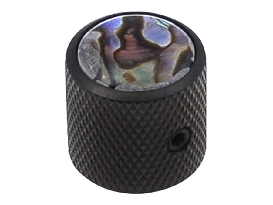 Boston KB-237 dome knob with abalone inlay, 18x18mm with set screw, black