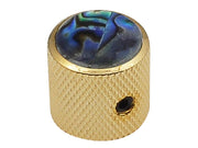 Boston KG-237 dome knob with abalone inlay, 18x18mm with set screw, gold