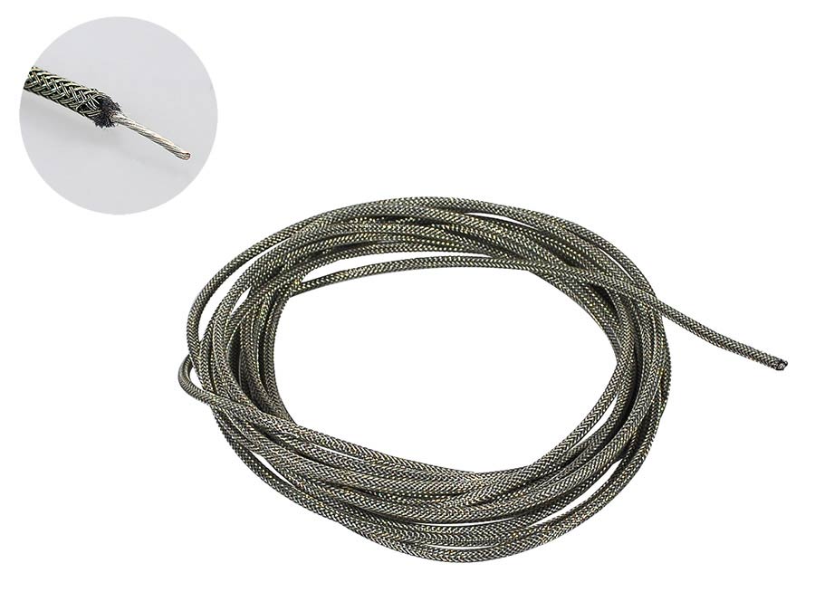 Boston PBWS10 interne gitaarbedrading, gewaxt katoen gevlochten push back wire, 3 mtr, USA made