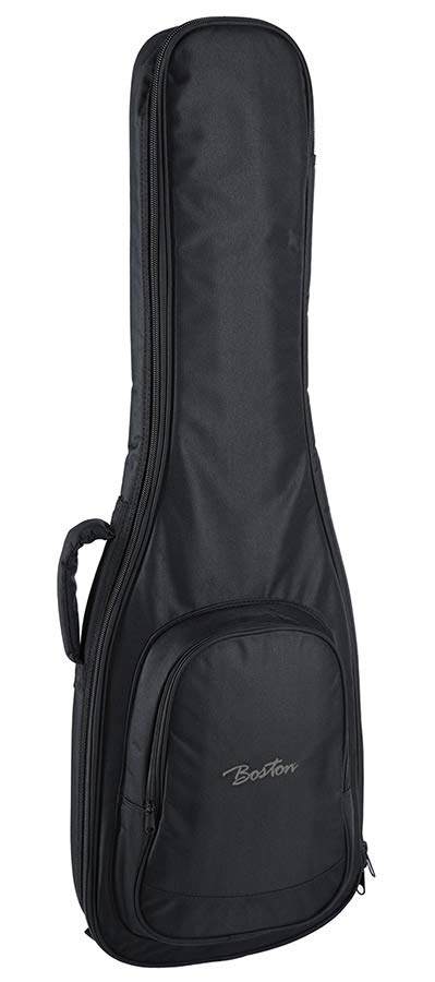 Boston E-10.2 gigbag voor elektrische gitaar, 10 mm. voering, cordura, 2 riemen, groot voorvak, zwart