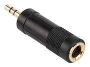 Boston AT-120-G verloopplug, 6,3mm jack female stereo, 3,5mm jack male stereo, goud