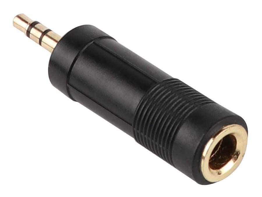 Boston AT-120-G verloopplug, 6,3mm jack female stereo, 3,5mm jack male stereo, goud