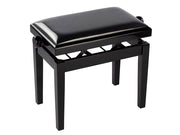Boston PB2/2025 piano bench Deluxe - adjustable seat, double-cross construction, glossy black with black vinyl seat