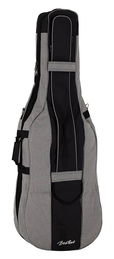 Boston CT-112-GR cello bag 19mm padded 1/2, light grey, 2 straps, various pockets