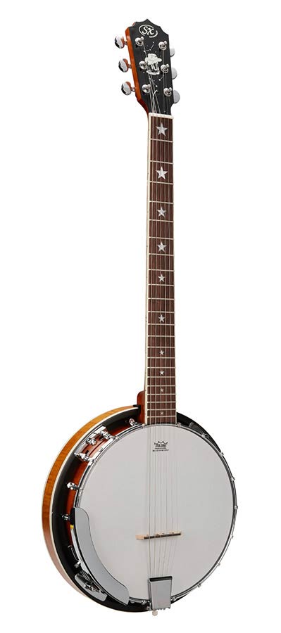 SX BJ406 6-snarige gitaarbanjo naturel