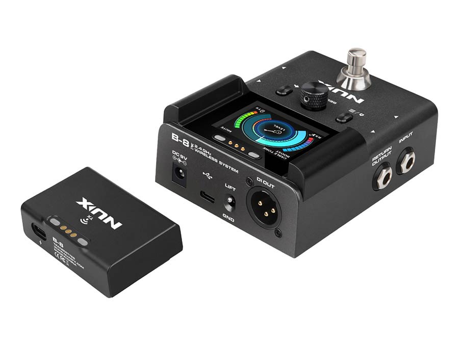 NUX B-8 professional 2.4 GHz draadloos gitaarsysteem met DI, tuner en boost