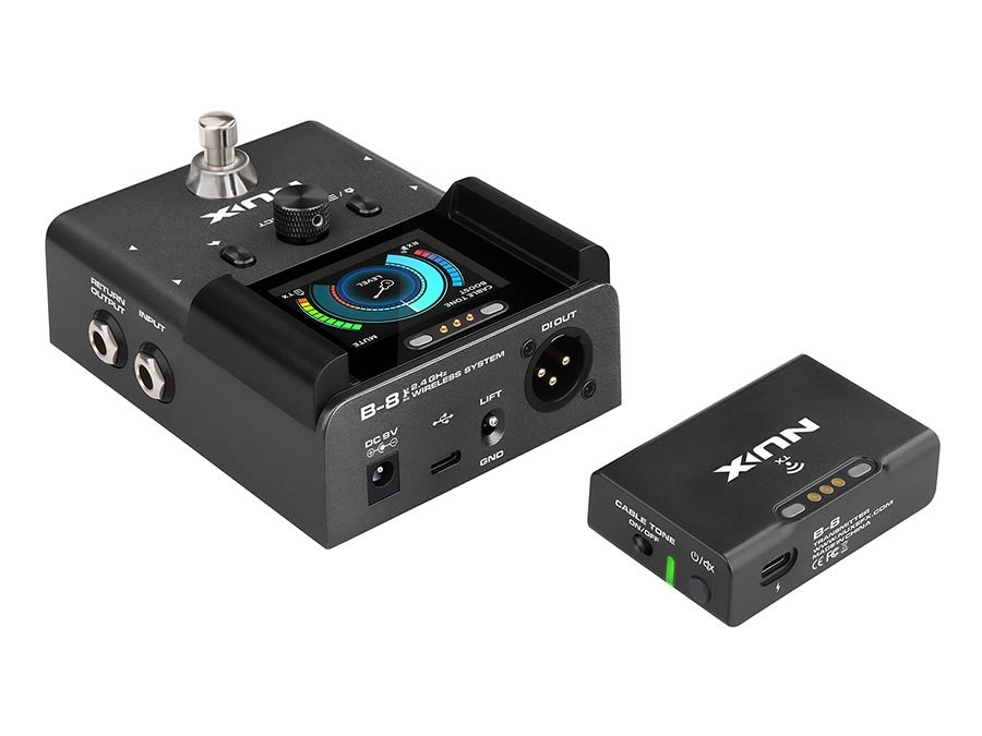 NUX B-8 professional 2.4 GHz draadloos gitaarsysteem met DI, tuner en boost