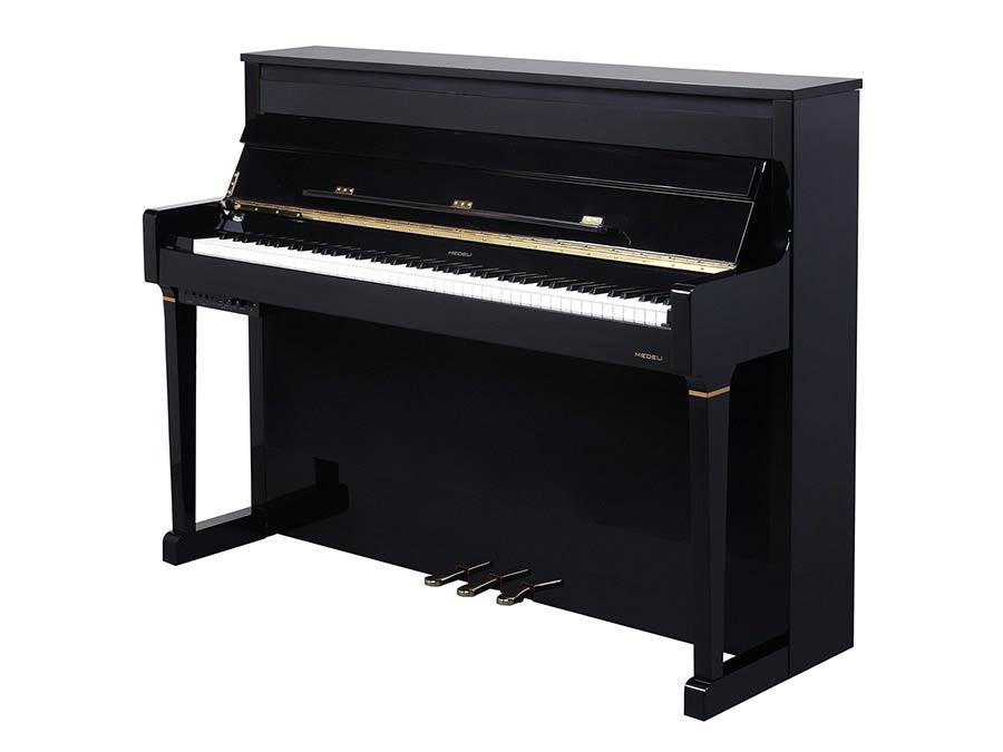 Medeli UP805/GBK digitale piano – G3PW houten klavier, hoogglans zwart