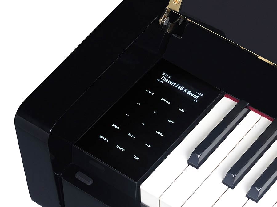 Medeli UP805/GBK digitale piano – G3PW houten klavier, hoogglans zwart