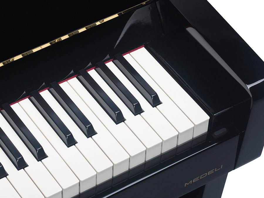 Medeli UP805/GBK digitale piano – G3PW houten klavier, hoogglans zwart