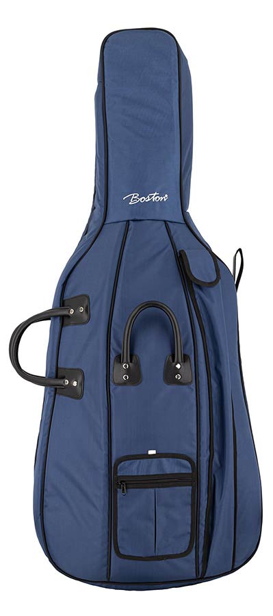 Boston CT-312 cello bag 23mm padded 1/2, blue, resistant nylon cover, 2 straps, various pockets