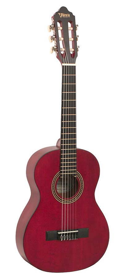Valencia VC202TWR Klassieke gitaar 1/2 – Transparent Wine Red