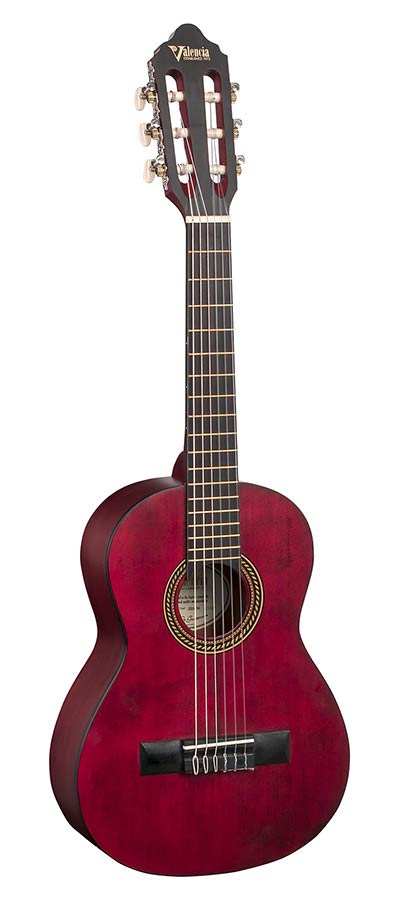 Valencia VC201TWR Klassieke gitaar 1/4 – Transparent Wine Red