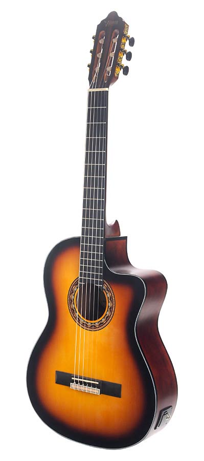 Valencia VC304CEASB Elektro-akoestische klassieke gitaar 4/4 – Antique Sunburst