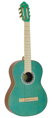 Klassieke gitaar 4/4, sitka spar & mahonie, aqua blauw
