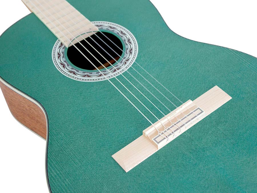 Klassieke gitaar 4/4, sitka spar & mahonie, aqua blauw